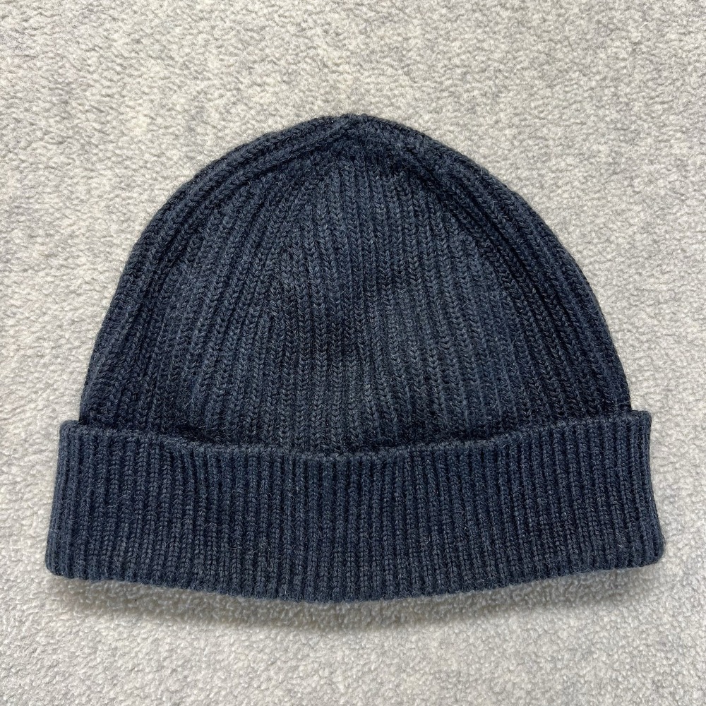 Andersen-Andersen Denmark Rib Knit Wool Beanie Navy Watch Cap One Size